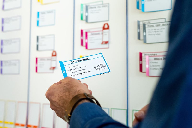 PATboard Scrum and Kanban Board Medium TASKcards Magnetic - Red - Image 5